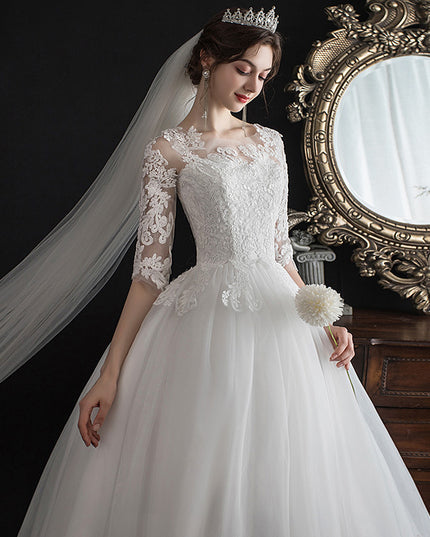 One-shoulder Dream Slim Sleeve Lace Bride