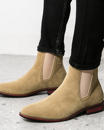 Suede Chelsea Men's British Trend Casual High Top Ankle Boots
