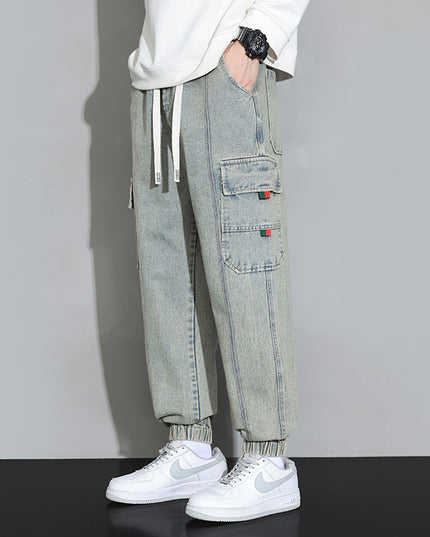 Retro Workwear Jeans for Men – Loose Fit Cotton Denim (M–4XL)