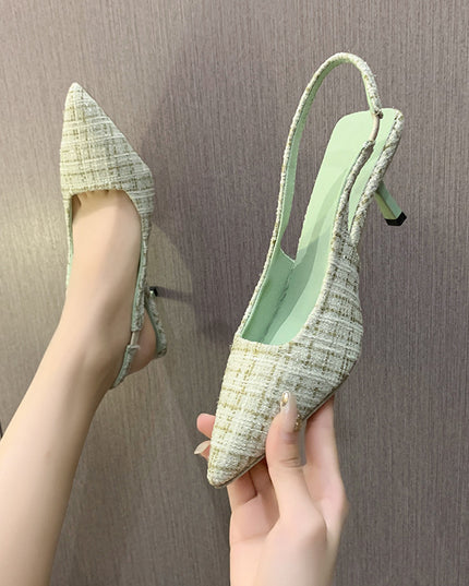 Stiletto Heel Pointed Toe Toe Cap Slingback Sandals Women's Spring And Summer New