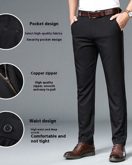 Men's Straight Thin Non-ironing Suit Pants