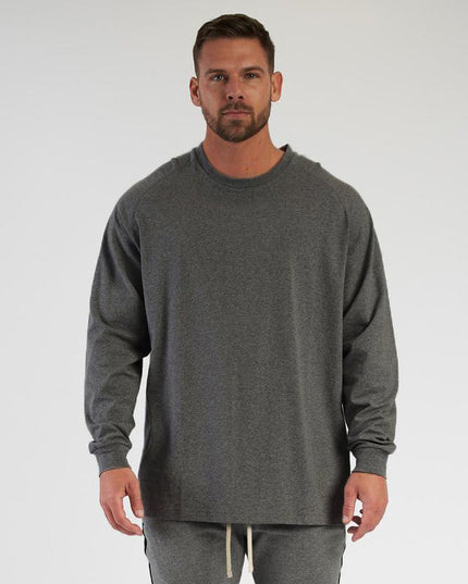 Men's Oversize Loose Fit Fitness Long Sleeve T-shirt