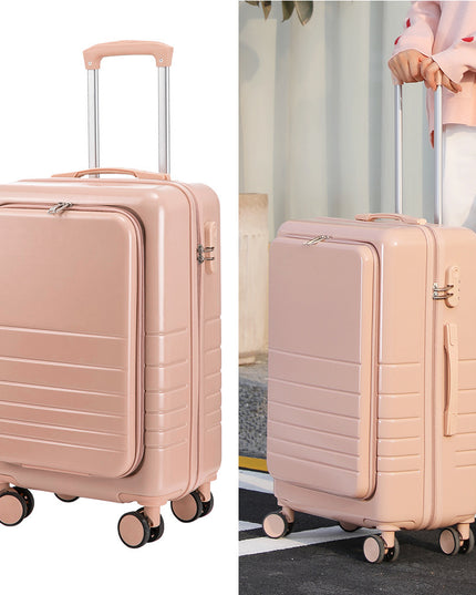 Large Capacity Suitcase Front  Lid Pull Rod Case
