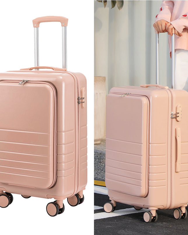 Large Capacity Suitcase Front  Lid Pull Rod Case