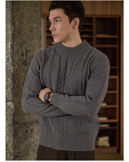 Business Casual Texture Jacquard Sweater