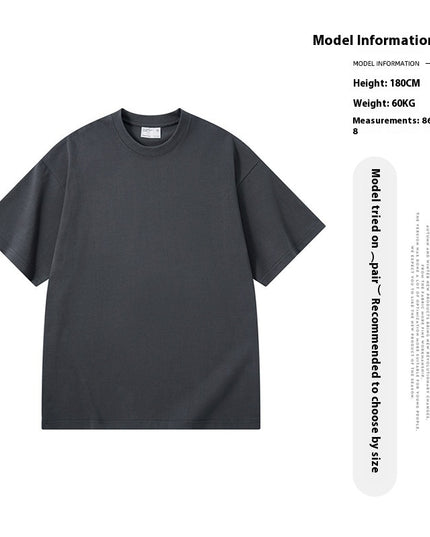 Washed Old T-shirt Men's Drop Shoulder Loose Cotton Base Shirt