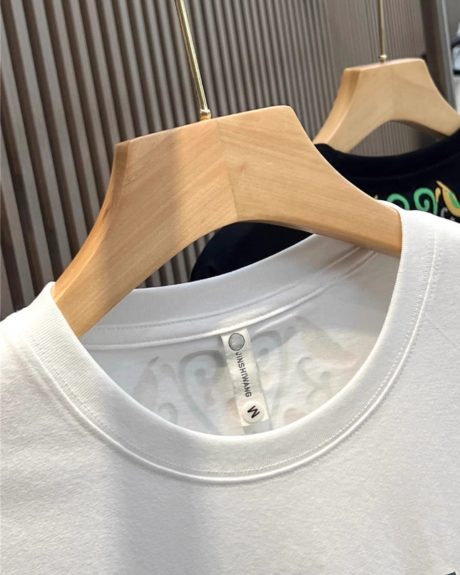 High Street Heavy Short Sleeve Letter T-shirt Men