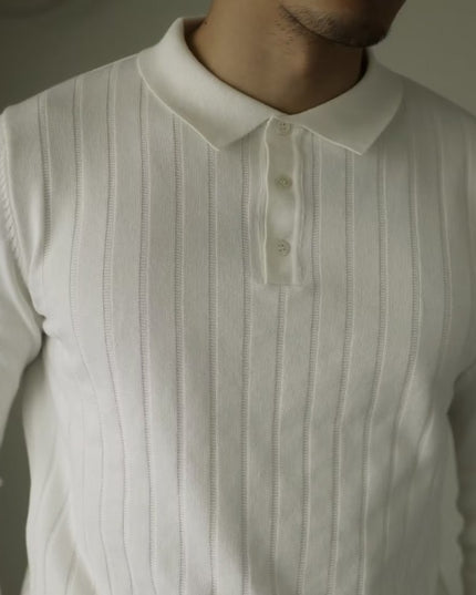 American Retro Heavy Lapel Long Sleeve Polo Shirt Casual Sweater