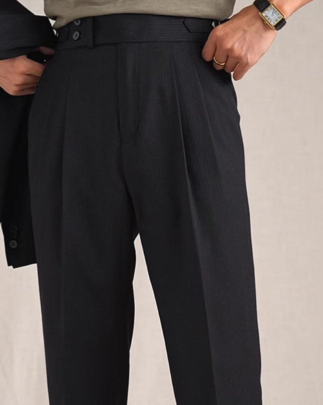 Retro Casual Business Non-ironing Mid-waist Wool Suit Pants