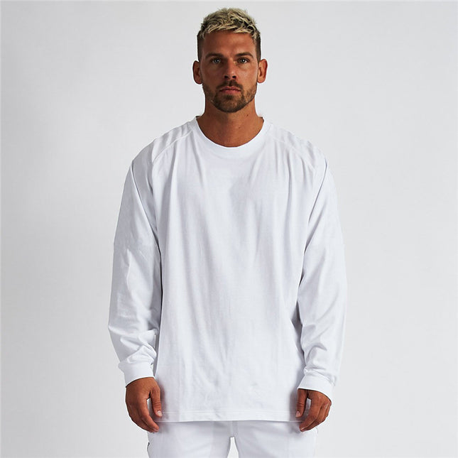 Men's Oversize Loose Fit Fitness Long Sleeve T-shirt
