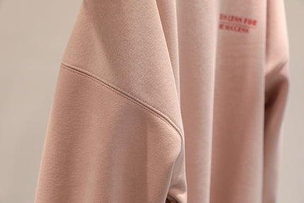 Fleece-lined Thick Lazy Round Neck Loose Sweatshirt Women