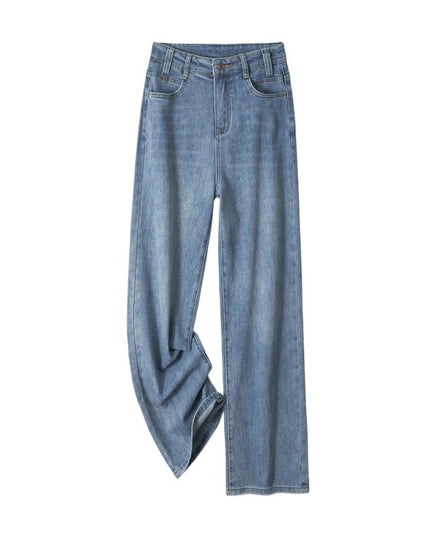 Three-color New Mint Green Stretch All-matching Wide-leg Jeans