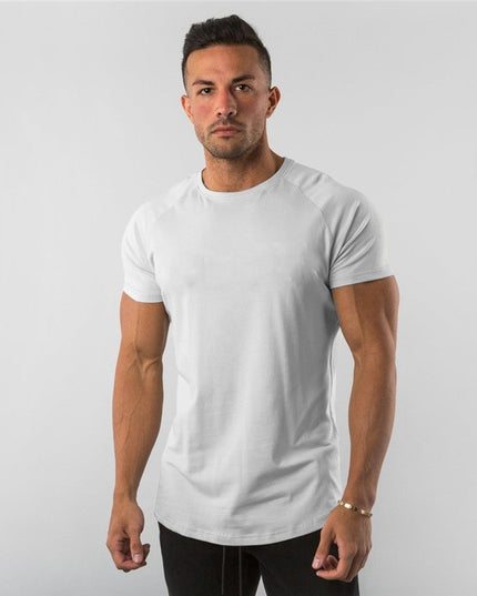 Men's Sports Solid Color Fitness Slim Long Sleeve And Short Sleeve T-shirt
