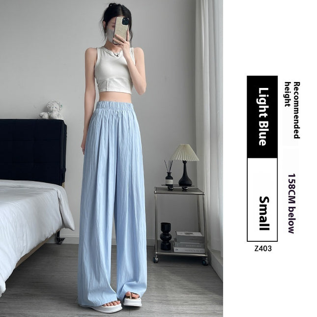 Loose Drape Casual Straight-leg Thin Ice Silk Wide-leg Pants