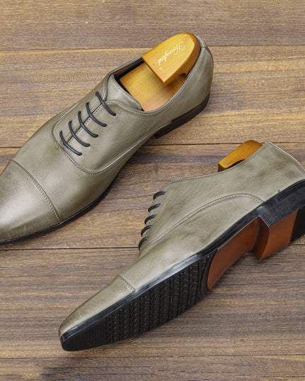 High-end Pointed Oxford Business Shoes Comfortable Classic British Retro Rub Colored Dress Shoes