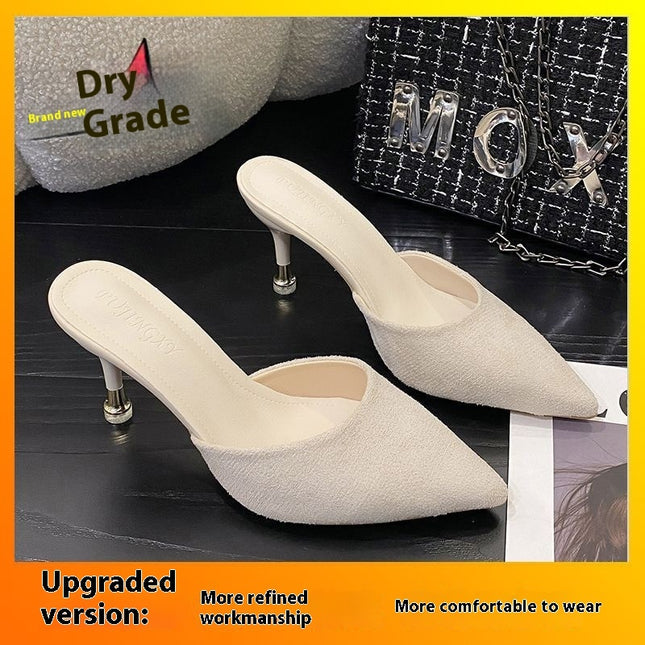 High Heels Women's Stiletto Toe Box Half Slippers