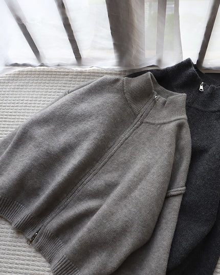 Loose All-match Solid Color Premium Sweater Coat