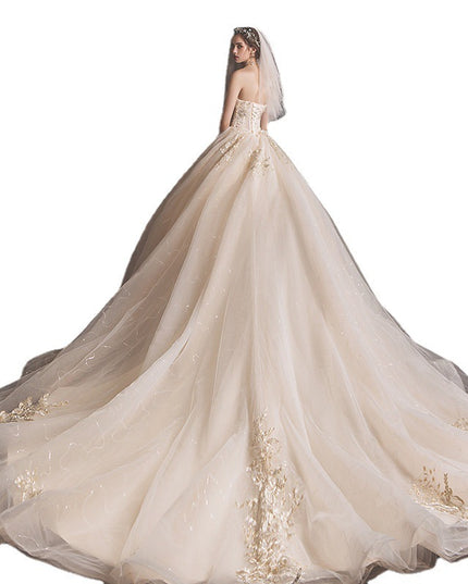 Bride Summer Tube Top Mori Style Trailing Skirt