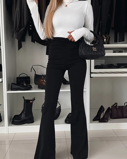 Hip-lift And Belly Shaping High Waist Flared Pants Trousers For Women