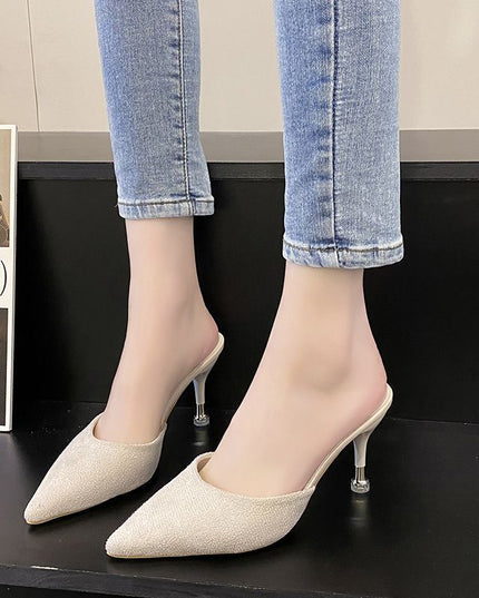 High Heels Women's Stiletto Toe Box Half Slippers
