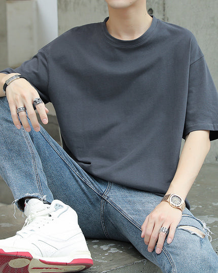 Men's Solid Color Short-sleeved T-shirt
