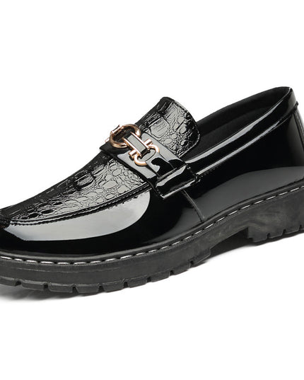 Glossy Casual Men's Youth British Leather Shoes