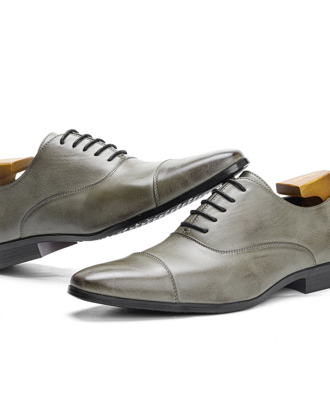High-end Pointed Oxford Business Shoes Comfortable Classic British Retro Rub Colored Dress Shoes