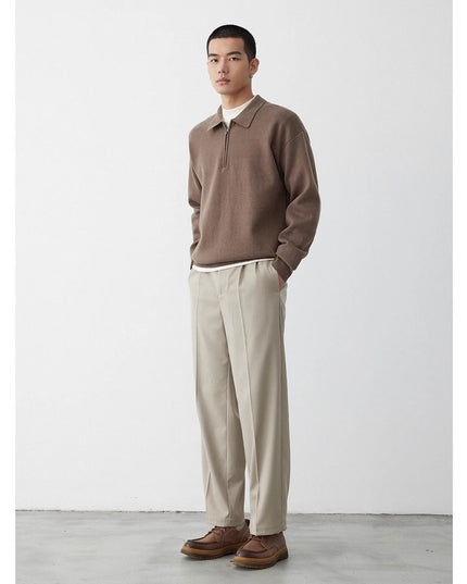 Korean Style Niche Casual Polo Collar Knitwear Sweater For Men