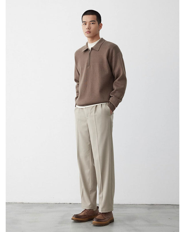 Korean Style Niche Casual Polo Collar Knitwear Sweater For Men