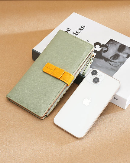 Long Multiple Card Slots Zipper Bag Buckle Korean Style High Sense Women's Wallet