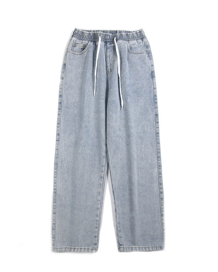 Elastic Waist Loose Straight Drooping Mop Pants