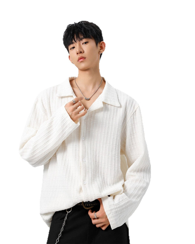 Men's Fashion Brand Jacquard Design Casual Shirt