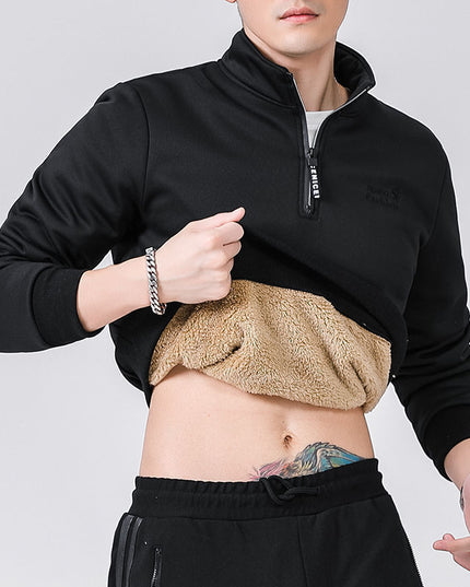 Fleece-lined Thick Round Neck Top