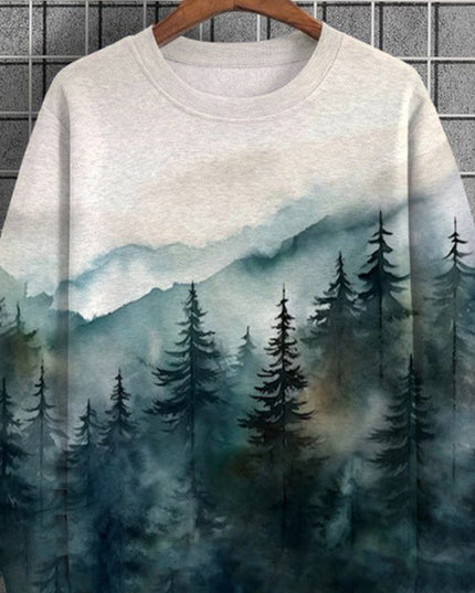 Round Neck Long-sleeved Sweater 3D Printed Youth Art Top