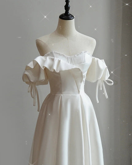 Satin Light Wedding Dress Bride French Super Fairy