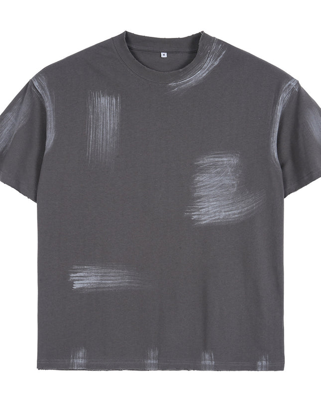 Washed-out Vintage Loose Cotton Fashion Men's T-shirt
