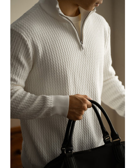 Men’s Turtleneck Zipper Sweater – Thick Long Sleeve Winter Knit Coat