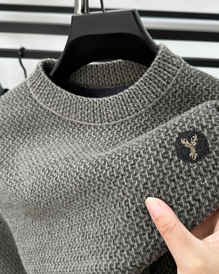 Winter Men's Thermal Round-neck Velvet Padded Sweater