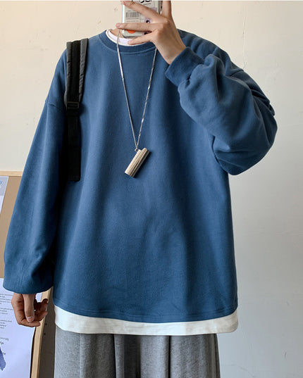 Men's Loose Round Neck Pullover T-shirt