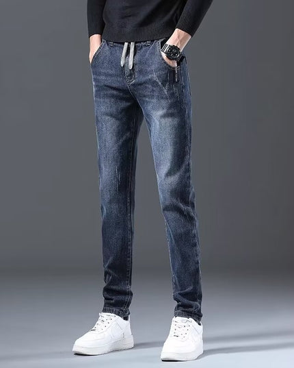 Jeans Men's Straight Loose Elastic All-matching Long Pants
