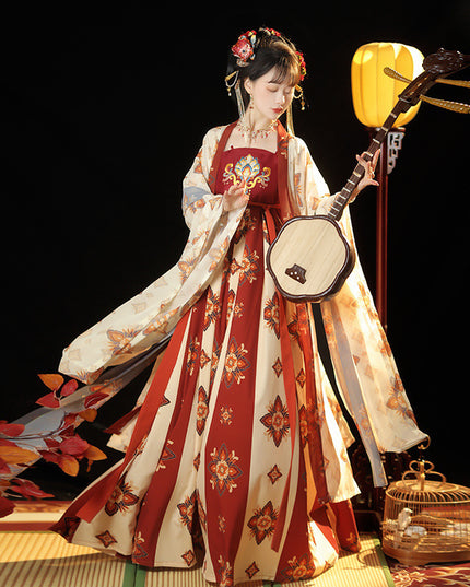 Tang Women's Han Chinese Clothing Recovery Cheko Dress Tang Imperial Concubine Style One-piece Chest Suit