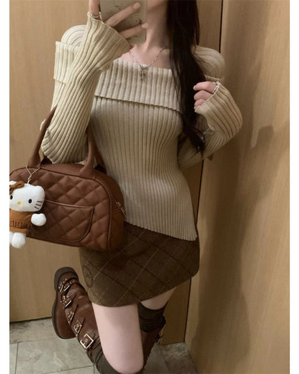 Irregular Off-shoulder Sweater For Women Autumn And Winter