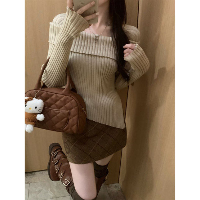 Irregular Off-shoulder Sweater For Women Autumn And Winter