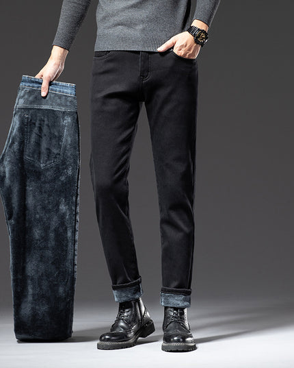 Men's Straight Loose Elastic Warm Men's Youth Long Pants