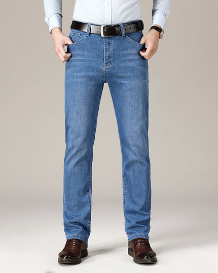 Men'S Straight Loose Elastic Slim Fit Business Casual Korean Style Trendy Plus Size Pants Men