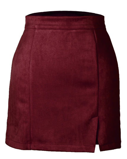 Autumn And Winter Suede A- Line Korean Style High Waist Fashion Sexy Skirt