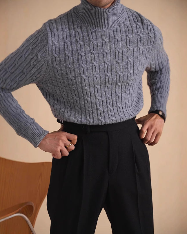 Turtleneck Sweater Men's Long Sleeve Casual
