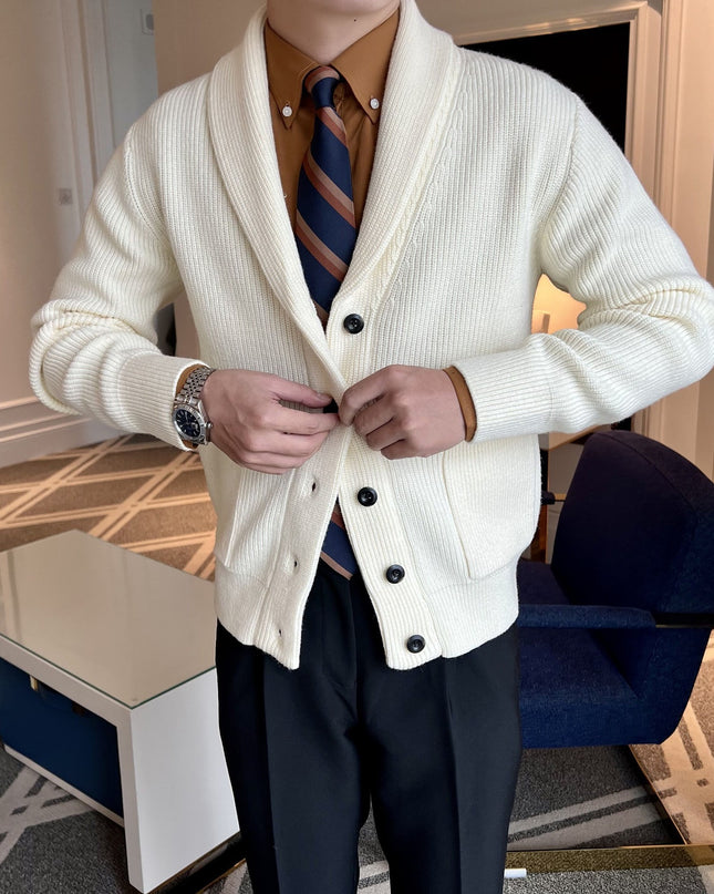 Autumn And Winter V-neck Cardigan Men