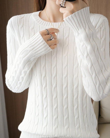 Solid Color Twisted Flower Bottoming Shirt Trendy