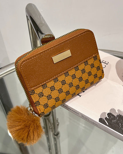 Women's Short Printing Color Contrast Korean Style Bag Wallet
